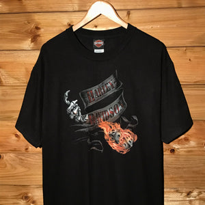 2008 Harley Davidson Dice Roll Centre Spellout t shirt