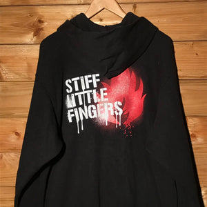 Stiff Little Fingers Graffiti Spellout zip up hoodie