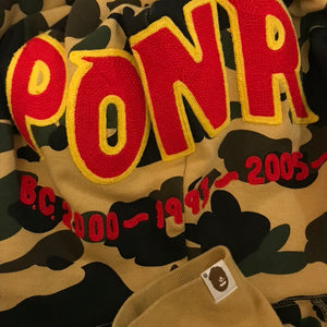 Bape, A Bathing Ape Ultimate First Camo PONR Shark Face half zip up hoodie