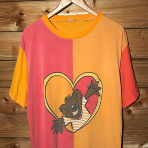 90s Bear Heart Two Tone Split t shirt