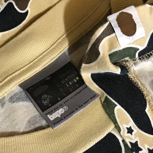 2001 Bape, A Bathing Ape Yellow Psyche Camo AOP t shirt