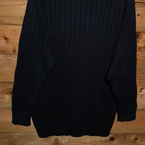 90s Burberry Centre Spellout Tonal Striped cable sweatshirt