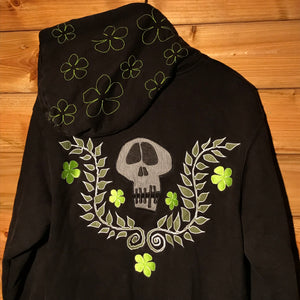 2006 Stüssy x Leilow Centre Spellout Floral zip up hoodie