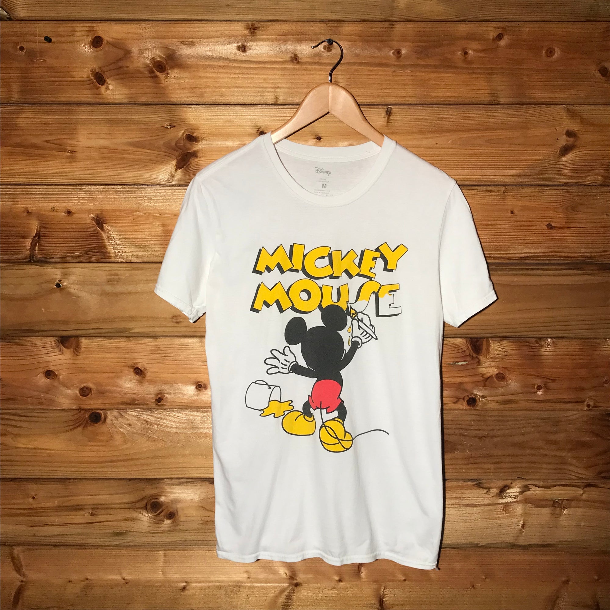 Disney Mickey Mouse Painted Spellout t shirt