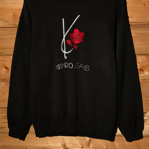 90s Kenzo Jeans Rose Centre Spellout sweatshirt