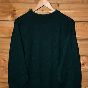 90s Burberry Knight Crest Argyle knit sweatshirt