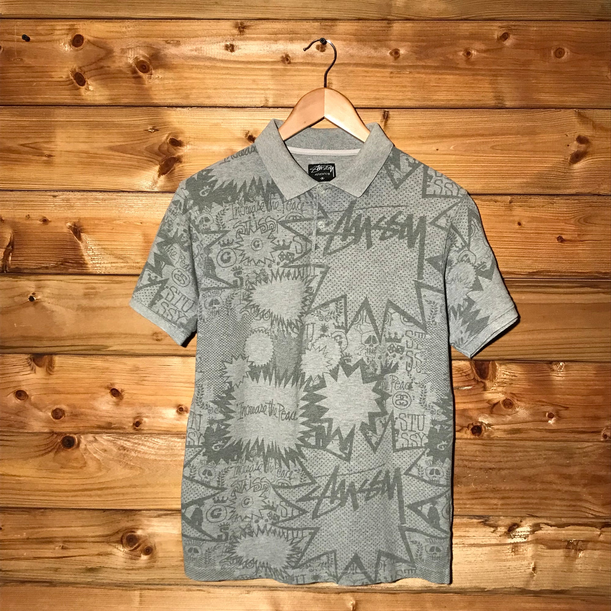 Stüssy Tonal Speech Bubbles AOP polo t shirt