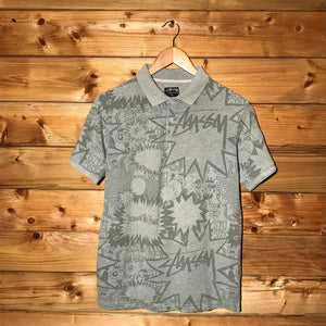 Stüssy Tonal Speech Bubbles AOP polo t shirt