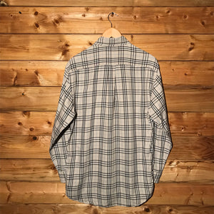 90s Burberry Nova Check Pattern long sleeve button up shirt