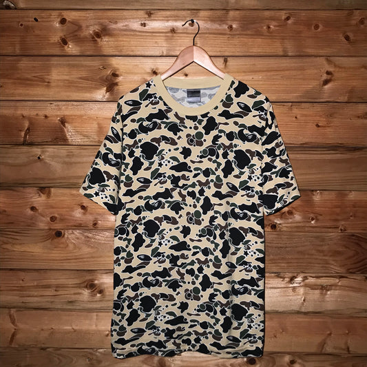 2001 Bape, A Bathing Ape Yellow Psyche Camo AOP t shirt