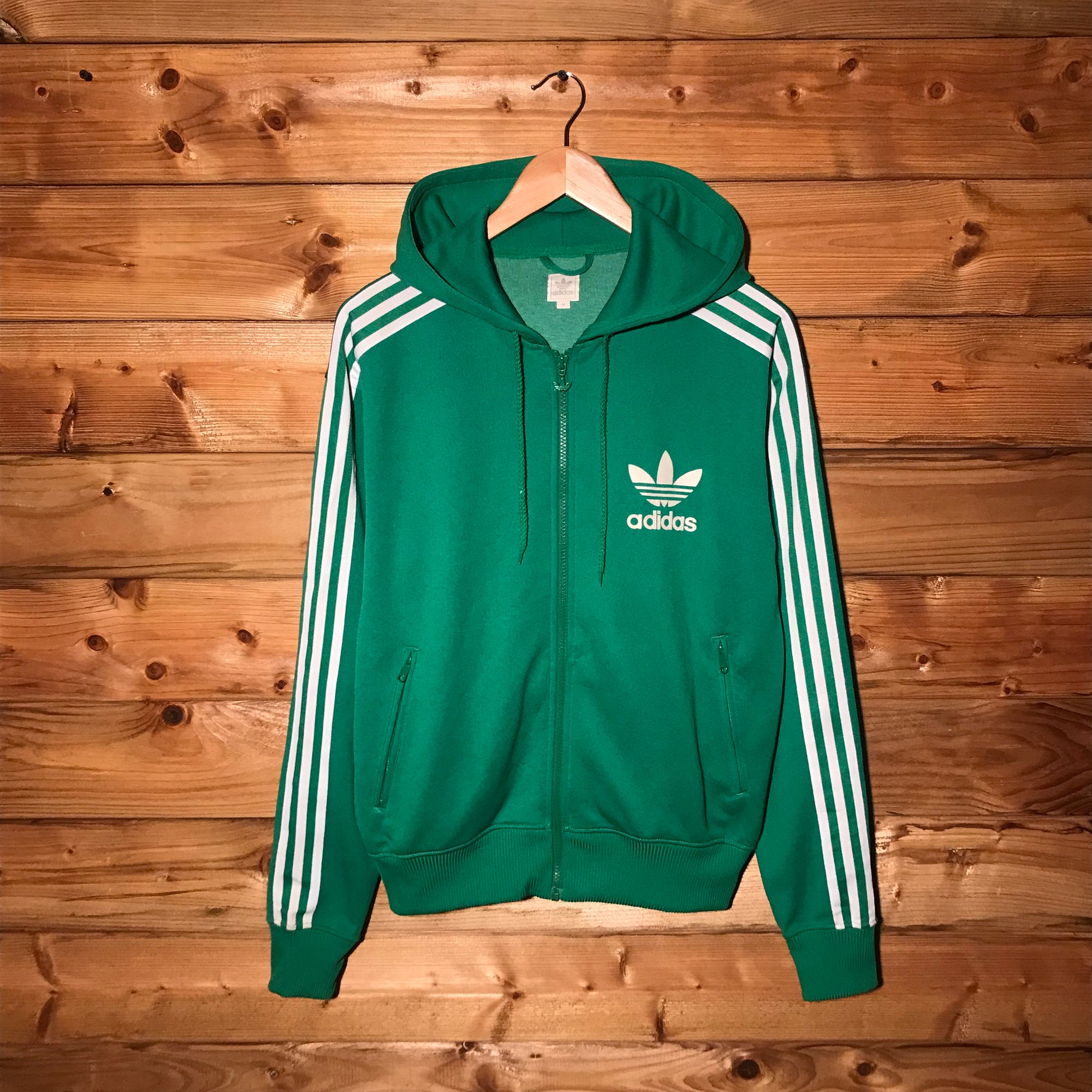 Adidas Trefoil Striped zip up hoodie