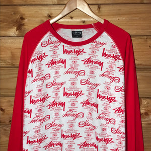 Stüssy World Tour Script Spellout AOP long sleeve t shirt