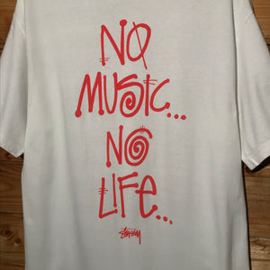 2010 Stüssy x Tower Records 30th Anniversary No Music No Life t shirt