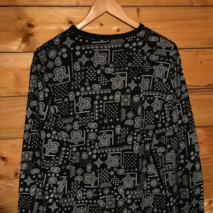 Stüssy Paisley Bandana Pattern AOP Waffle Knit long sleeve t shirt