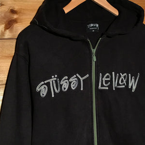 2006 Stüssy x Leilow Centre Spellout Floral zip up hoodie