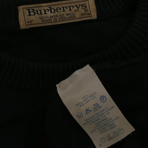 90s Burberry Knight Crest Argyle knit sweatshirt