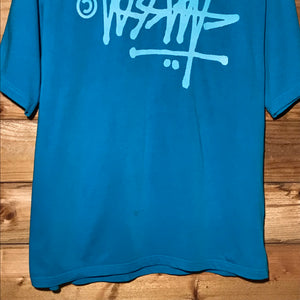 Stüssy Upside Down Script Spellout t shirt