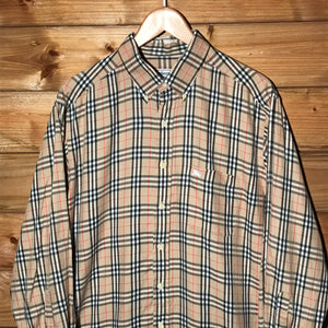 90s Burberry Nova Check Pattern button up shirt
