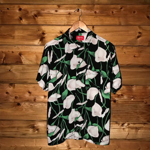 2018 Supreme Lily Flower AOP short sleeve button up rayon shirt