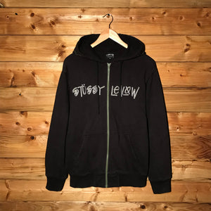 2006 Stüssy x Leilow Centre Spellout Floral zip up hoodie