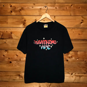Bape, A Bathing Ape Centre Sparkle Gradient Spellout t shirt