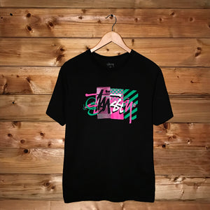 Stüssy Neon Mixed Script Spellout t shirt