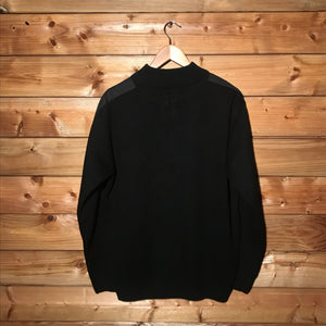 Lacoste Silver Hybrid zip up knit sweatshirt