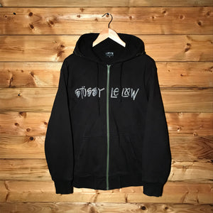 2006 Stüssy x Leilow Centre Spellout Floral zip up hoodie