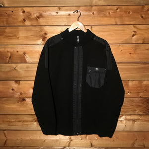 Lacoste Silver Hybrid zip up knit sweatshirt