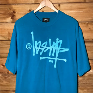 Stüssy Upside Down Script Spellout t shirt
