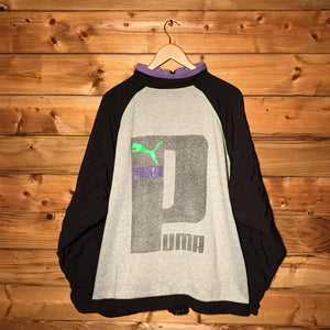 90s Puma Neon Piping Double Spellout track jacket