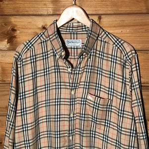 90s Burberry Nova Check Pattern button up shirt