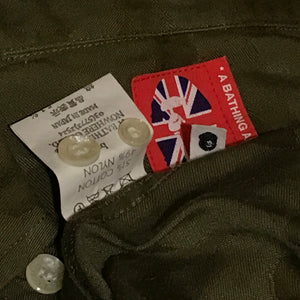 Bape, A Bathing Ape Tonal Green Camo AOP button up shirt