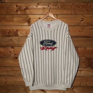 90s Ford Racing Centre Spellout Pinstripe sweatshirt