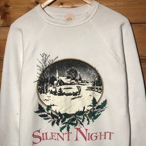 90s Silent Night Spellout Christmas sweatshirt