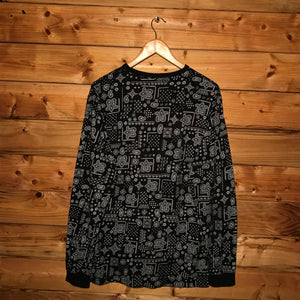 Stüssy Paisley Bandana Pattern AOP Waffle Knit long sleeve t shirt