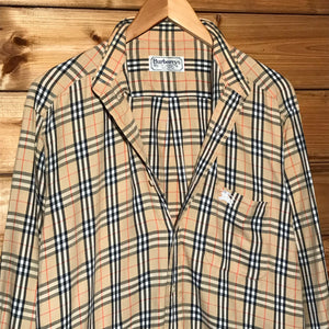 90s Burberry Nova Check Pattern long sleeve button up shirt