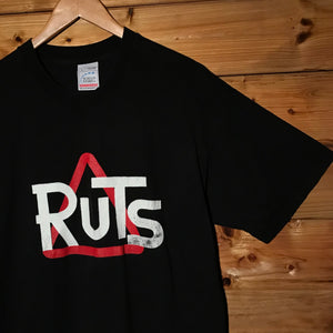 90s The Ruts Centre Spellout Triangle Logo Band t shirt