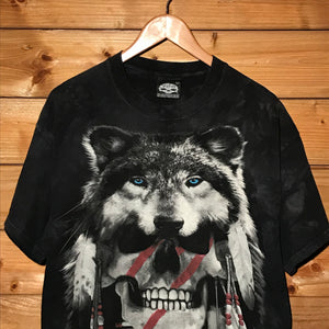 2005 Skulbone Wolf Skull t shirt