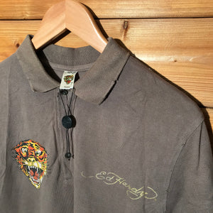 Ed Hardy Rhinestone Tiger polo t shirt