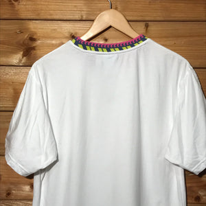 Adidas Neon Collar Spellout t shirt