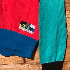 90s Diesel Colourblock button up sweatshirt