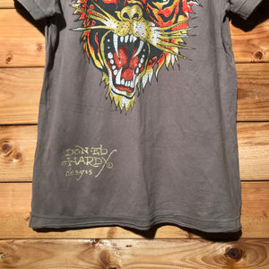 Ed Hardy Rhinestone Tiger polo t shirt