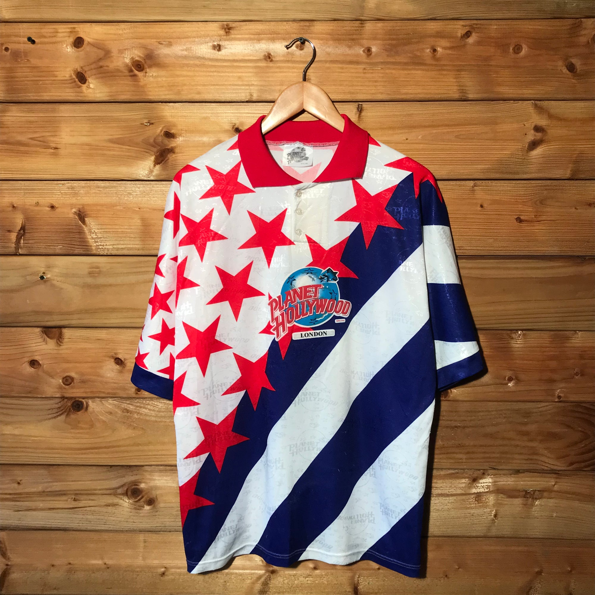 1990 Planet Hollywood London polo t shirt